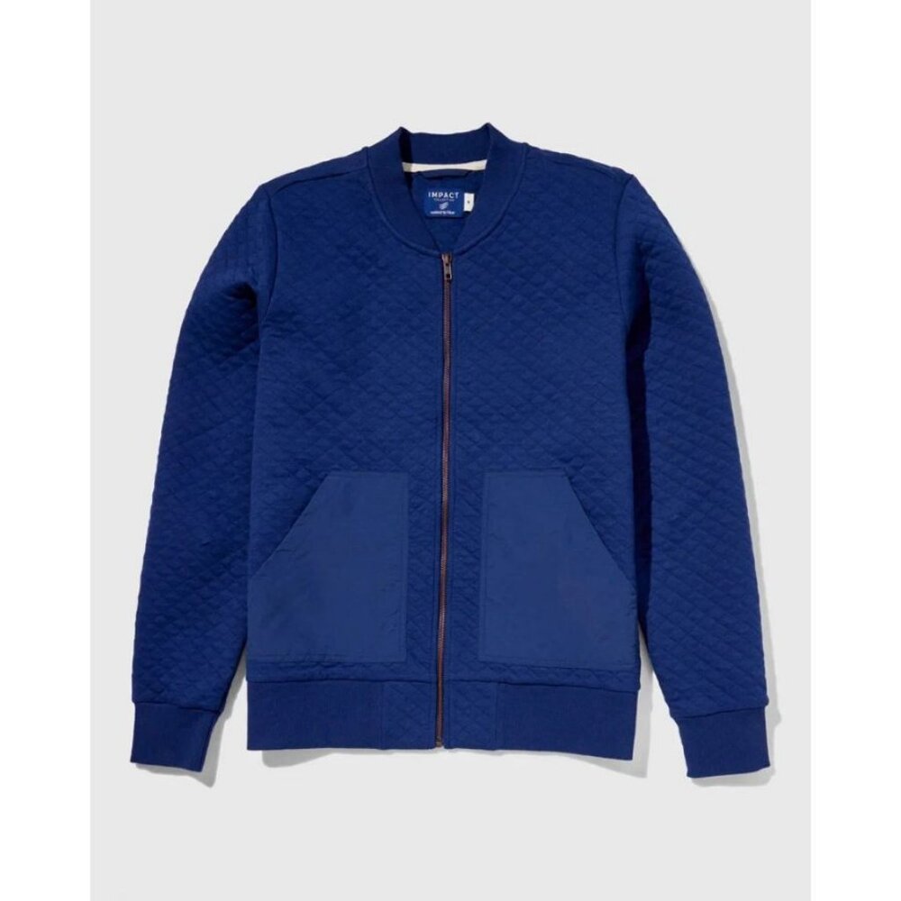 United By Blue Impact Bomber Jacket Navy Quilted Size S